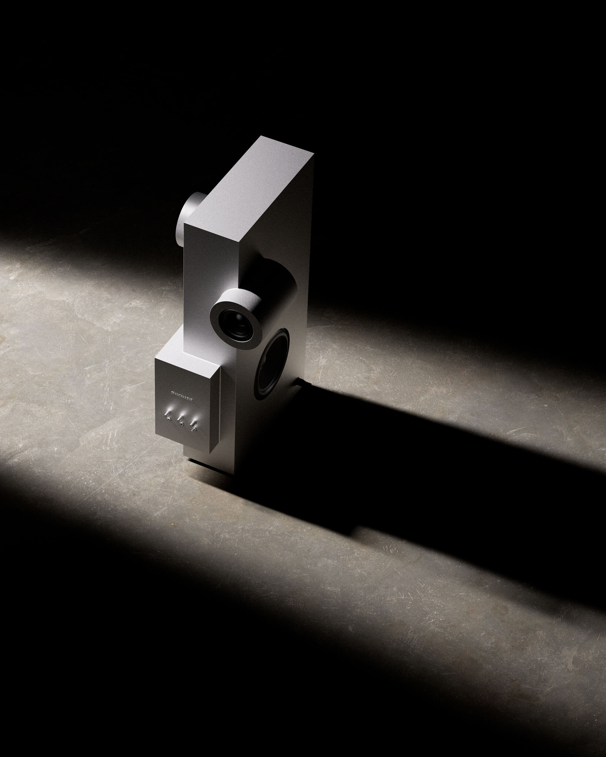 Transparent brickland speaker sculpture